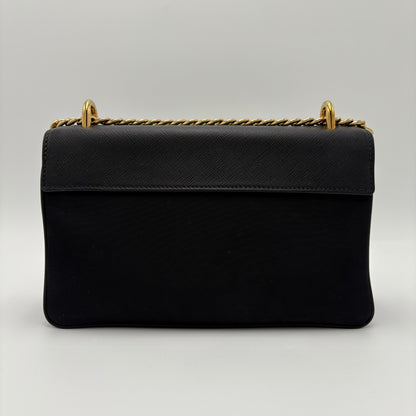 Prada Saffiano Leather Nylon Crossbody Bag