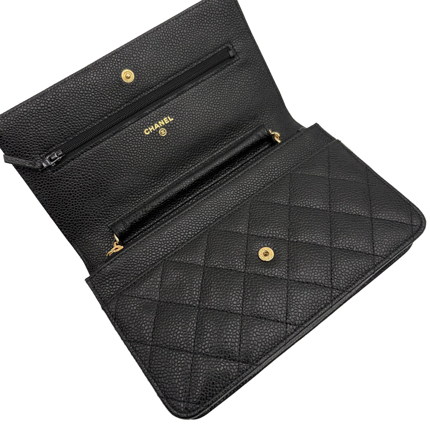 2015 Chanel Wallet On Chain-Black Caviar