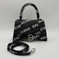 Balenciaga Logo Print Hourglass Bag