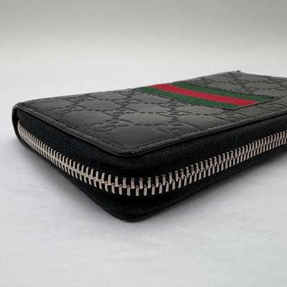 Gucci Black Leather Zip Wallet