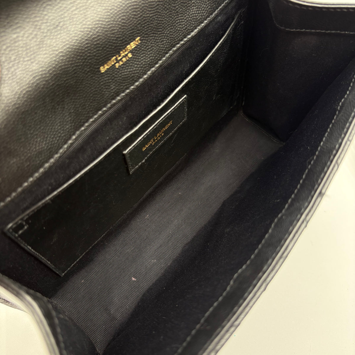 YSL Saint Laurent Quilted Triquilt Envelope Purse