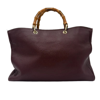 Gucci Bamboo Shopper Tote Bag-Burgundy