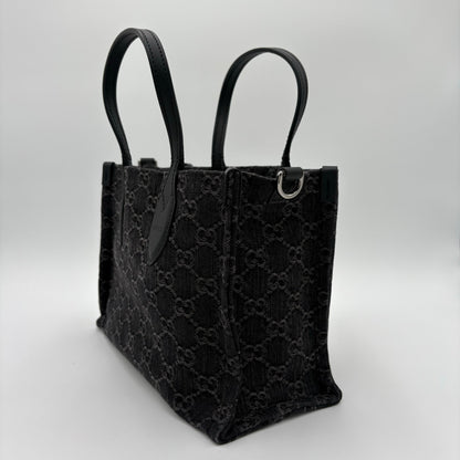 Gucci Ophidia GG Medium Denim Tote
