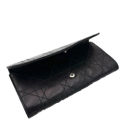 Dior Quilted Long Wallet-Black