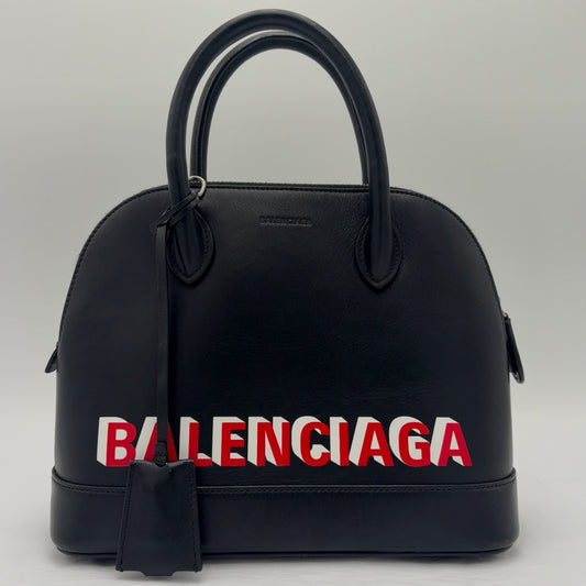 Balenciaga Calfskin Leather Ville Satchel Bag