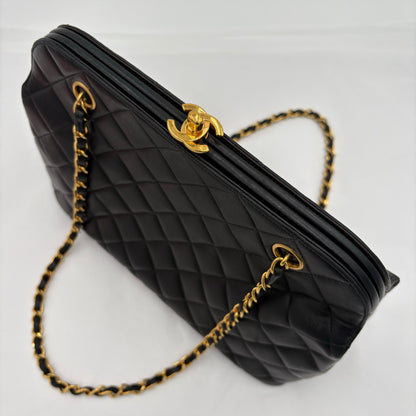 1996-1997 Chanel Lambskin Kisslock Tote