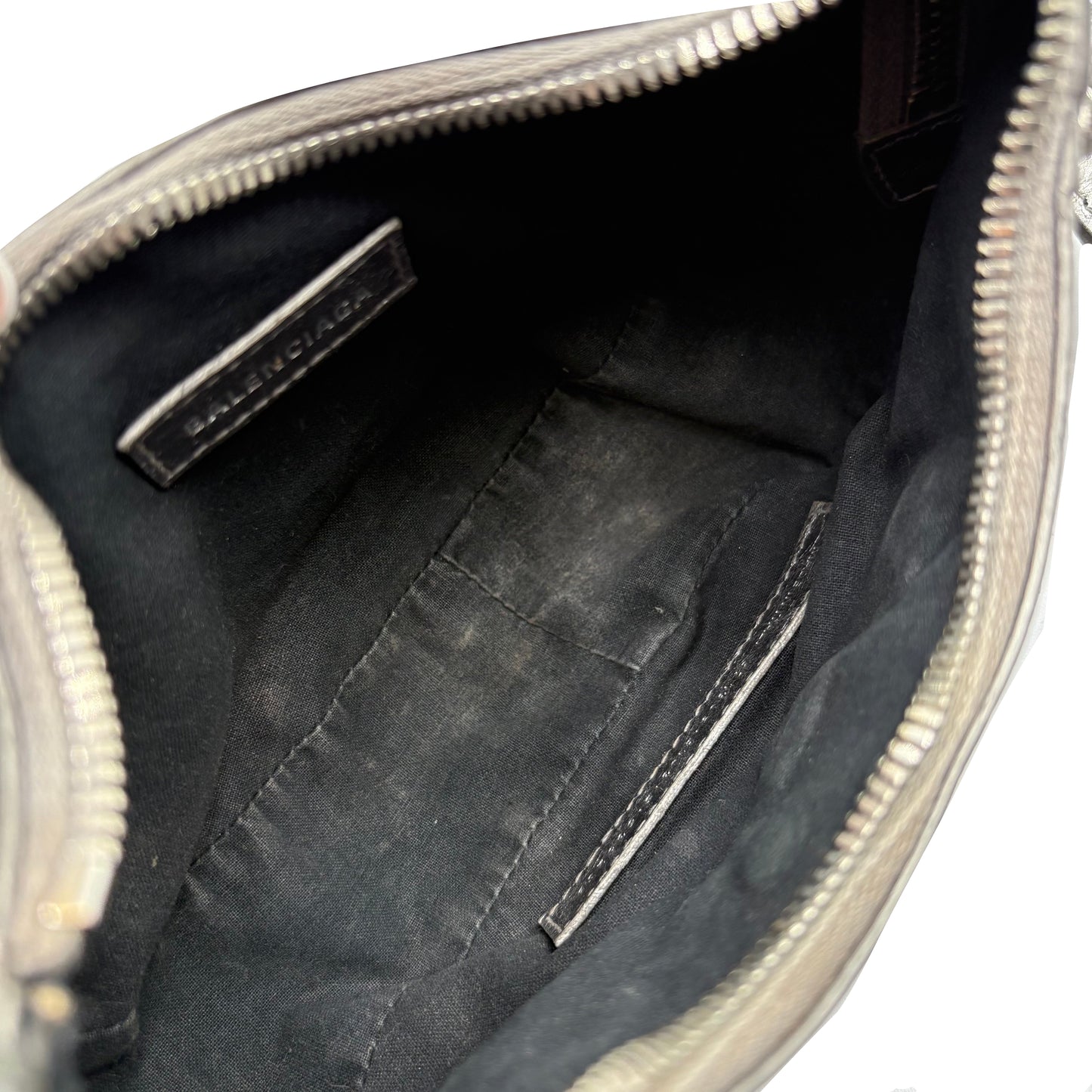 Balenciaga Le Cagole Shoulder Silver Leather : X SMALL