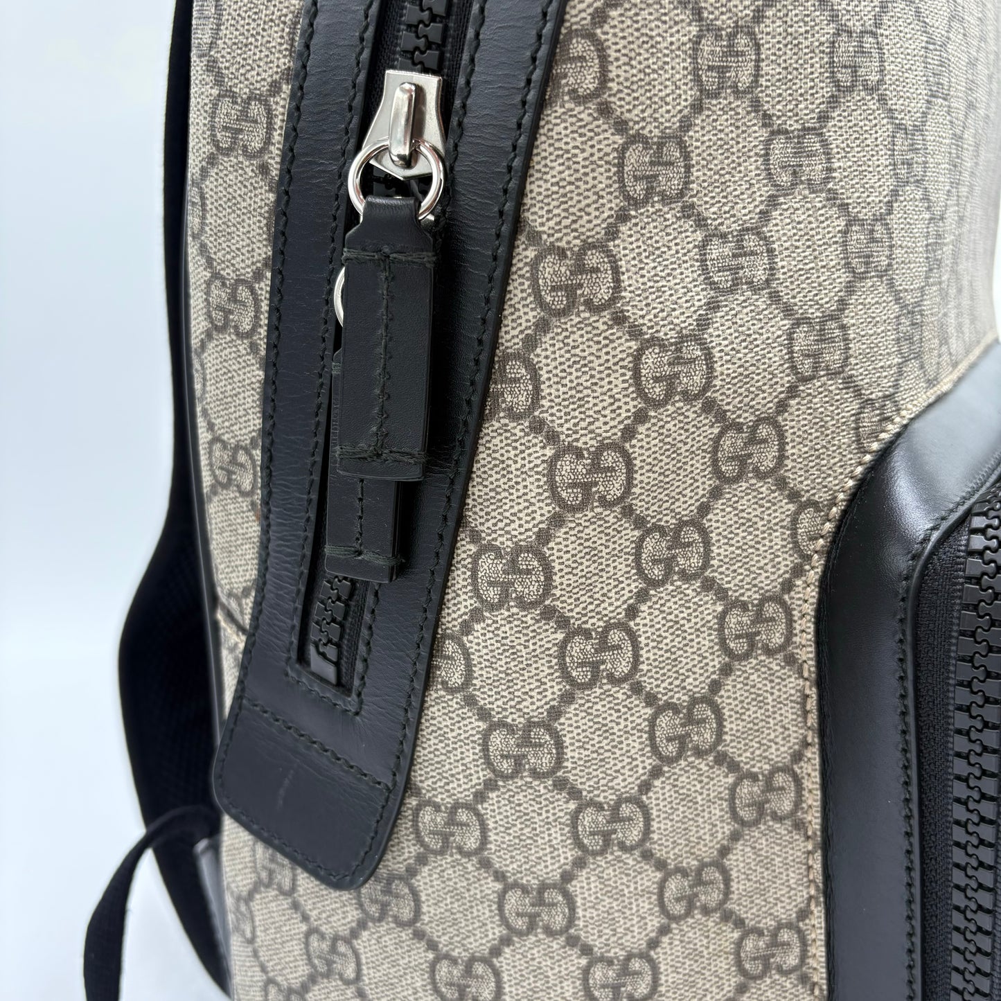 Gucci Monogram Black Leather Backpack