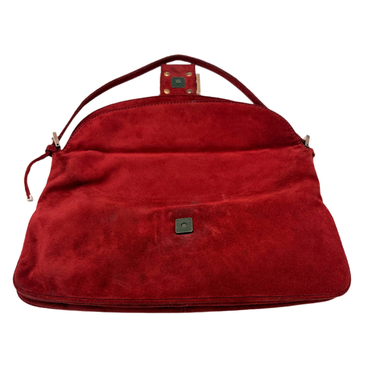 Fendi Suede Flap Baguette Rust