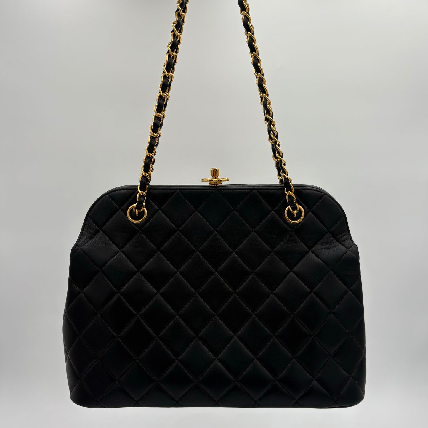 1996-1997 Chanel Lambskin Kisslock Tote