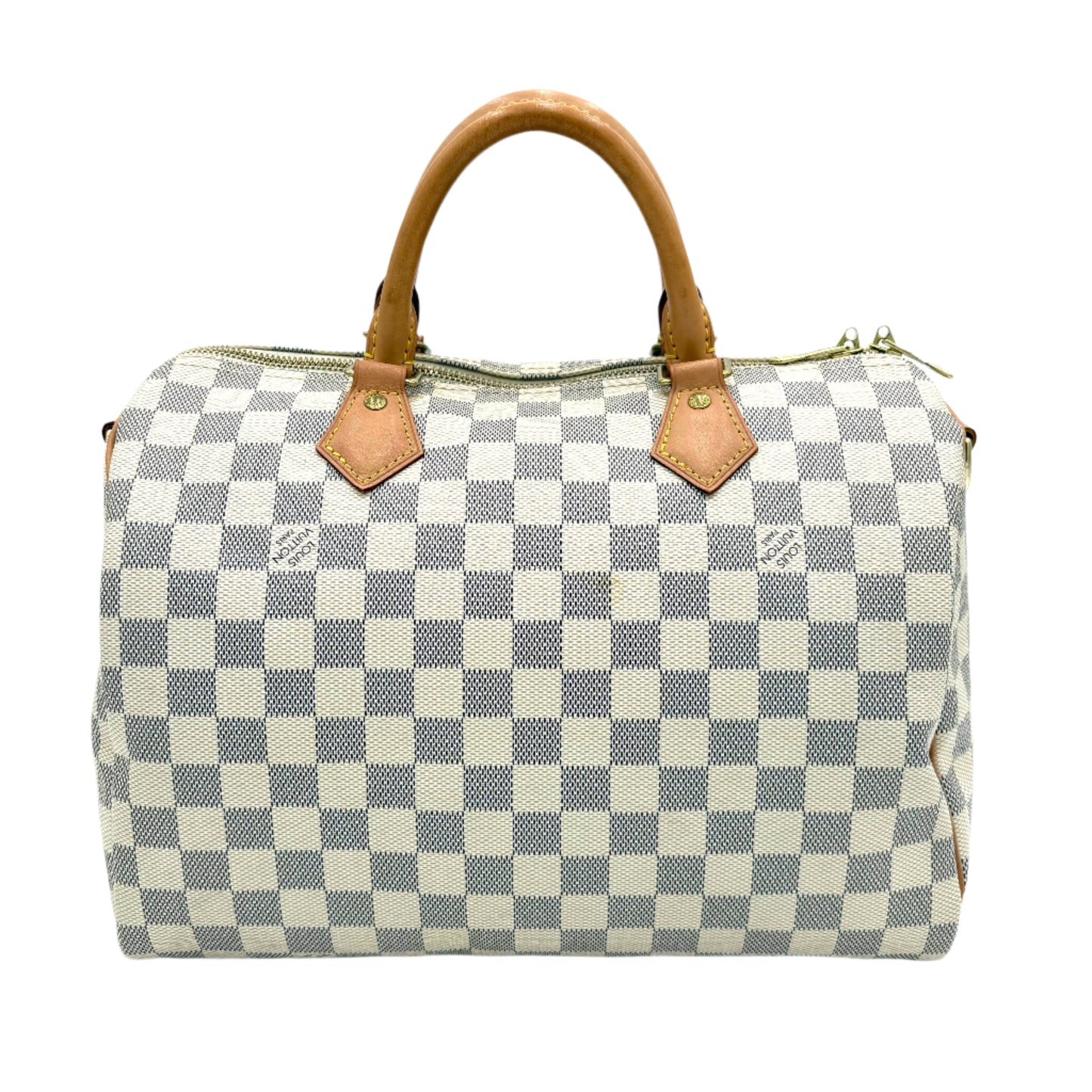 Chipped Louis Vuitton Speedy 30 Bandouliere Azur