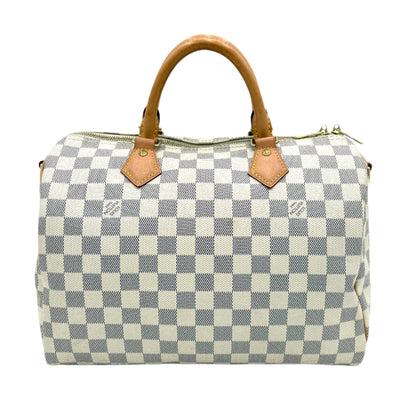 Chipped Louis Vuitton Speedy 30 Bandouliere Azur