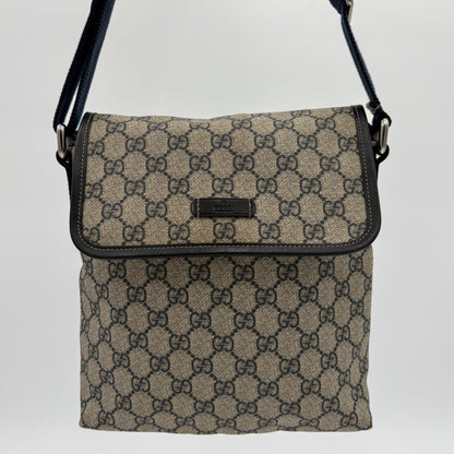 Vintage Gucci Flap Messenger Canvas/Navy Blue