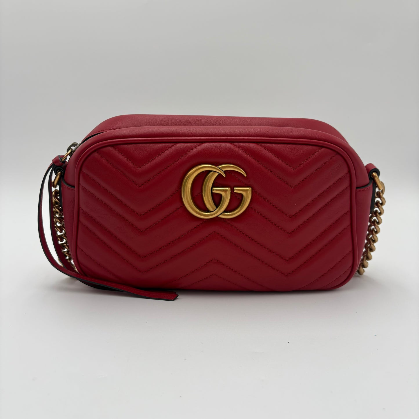 Gucci Marmont Zipper Camera Bag Red