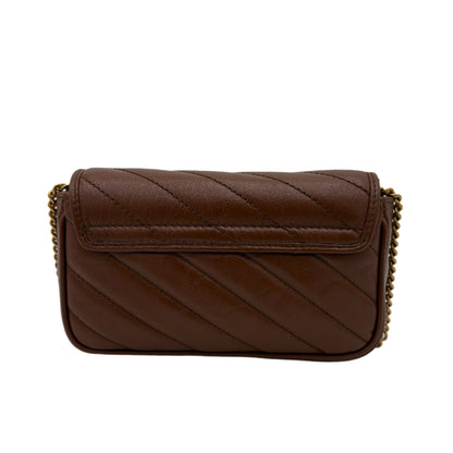 Gucci Super Mini Diagonal Crossbody Marmont - Brown