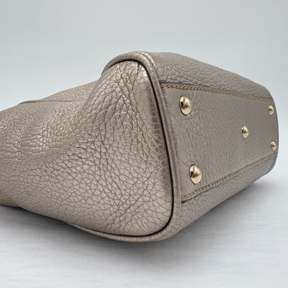 Vintage Metallic Gucci Bamboo Shopper Tote