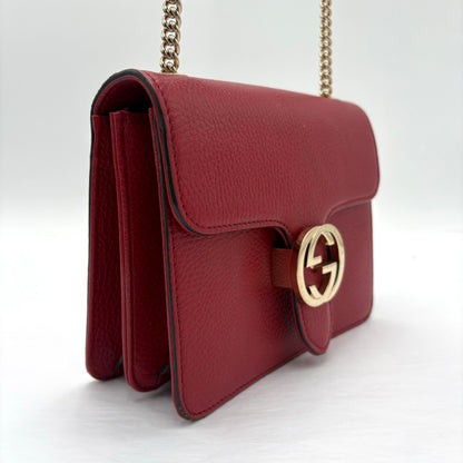 Gucci Dollar GG Calfskin Messen-Red : Large