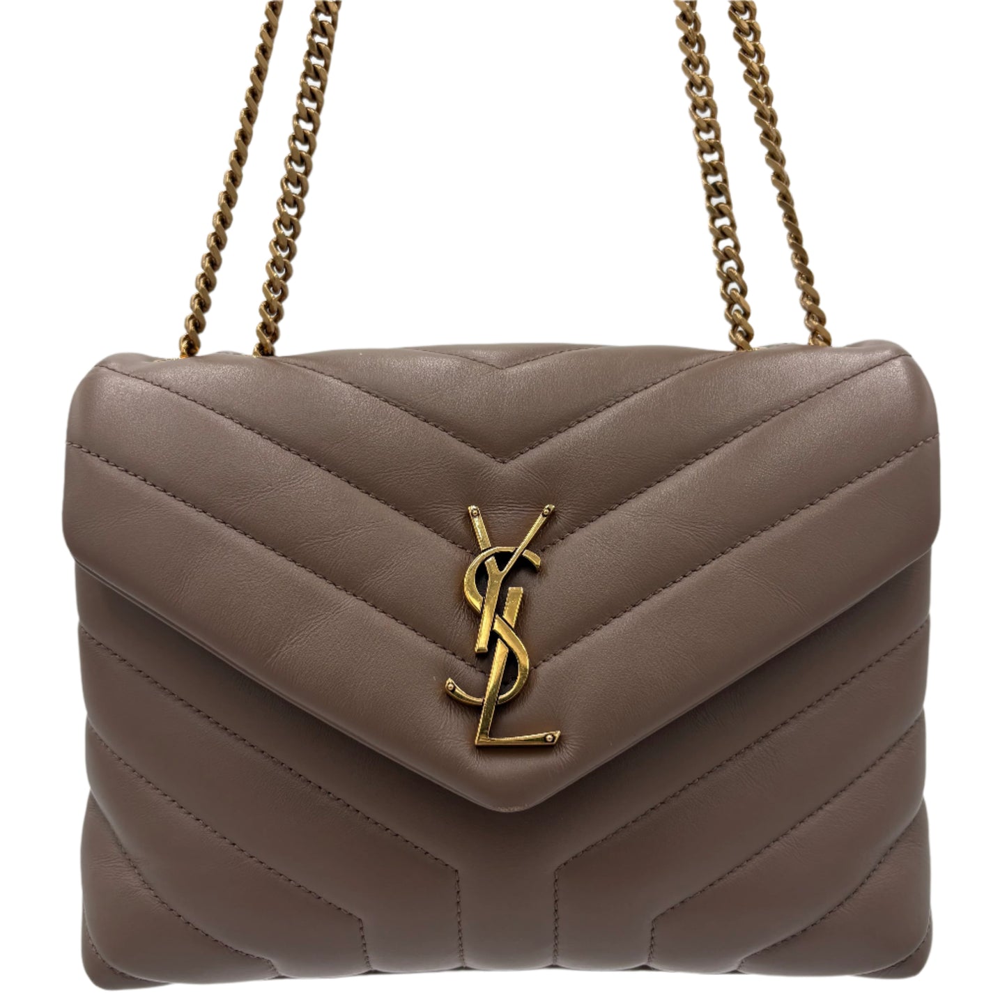 Saint Laurent Loulou Small Shoulder Bag - Taupe