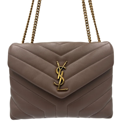 Saint Laurent Loulou Small Shoulder Bag - Taupe