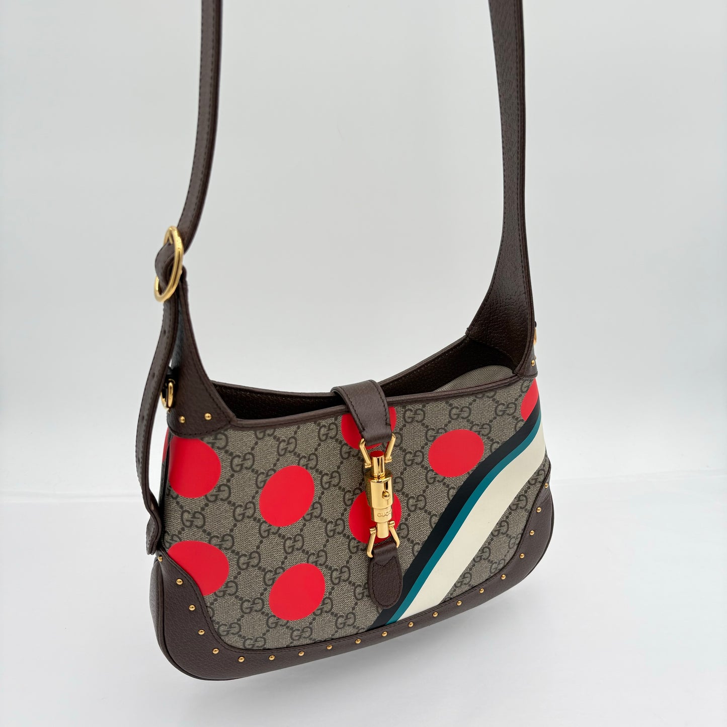 Gucci Jackie 1961 Studded Gg Polka Dot Hobo Bag