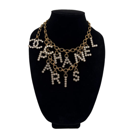 2020 Chanel Crystal City Of Lights Letter Necklace