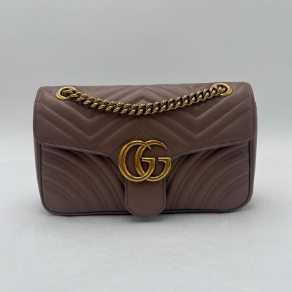 Gucci Marmont Chain/Leather Bag Beige