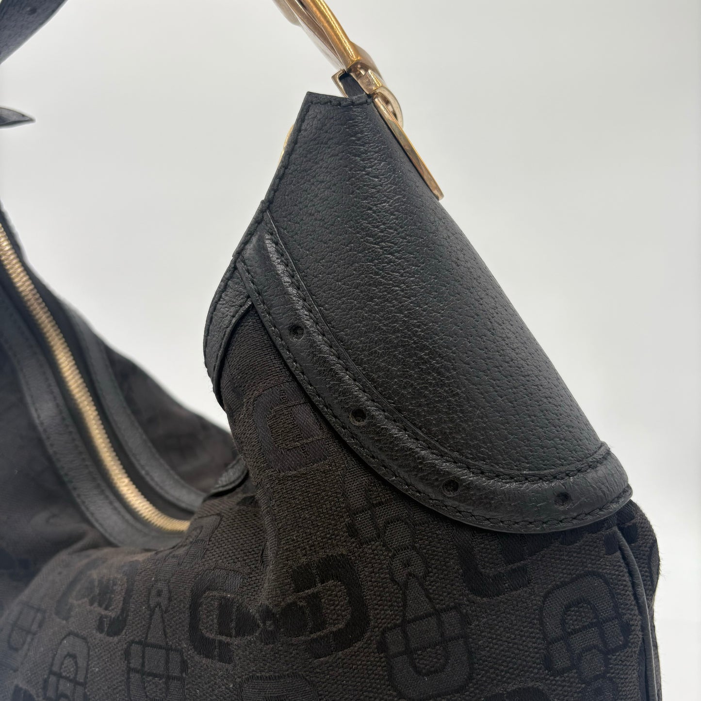 Gucci Horsebit Canvas Glam Large Hobo