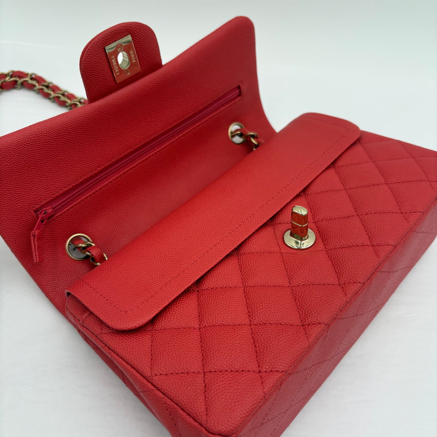 In Box Chipped Chanel Quilted Caviar Classic Double Flap