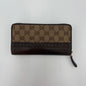 Gucci Canvas/Leather Stitch Zip Around Wallet