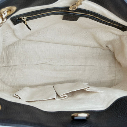 Gucci Soho Leather Chained Hobo Bag: Black