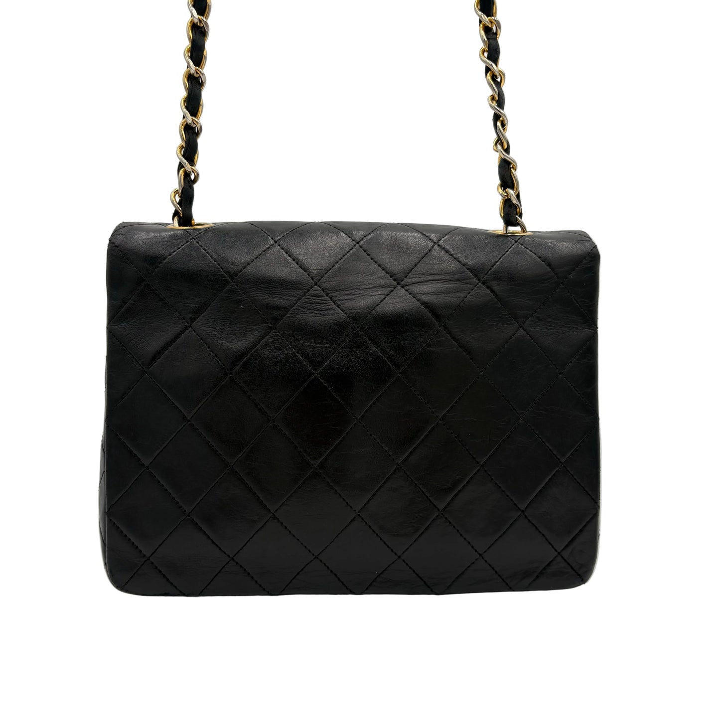 89-91 Single Flap Chanel Bag-Black Lambskin