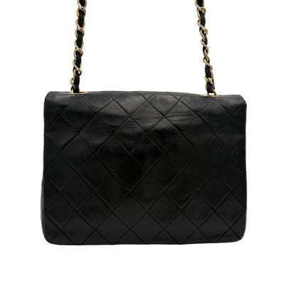 89-91 Single Flap Chanel Bag-Black Lambskin