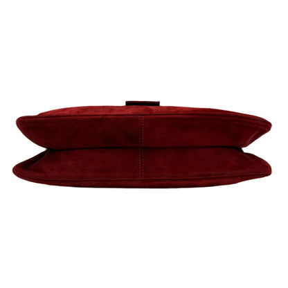 Fendi Suede Flap Baguette Rust