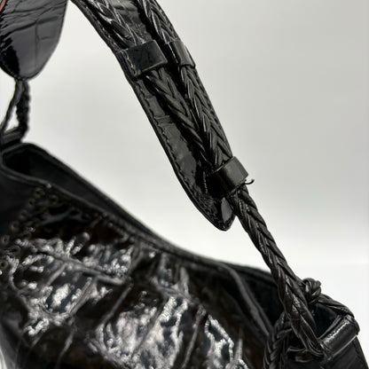 Christian Dior Patent Embossed Stitch Tote