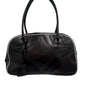 Prada Black Vitello Drive Leather Perforated Bowler Bag