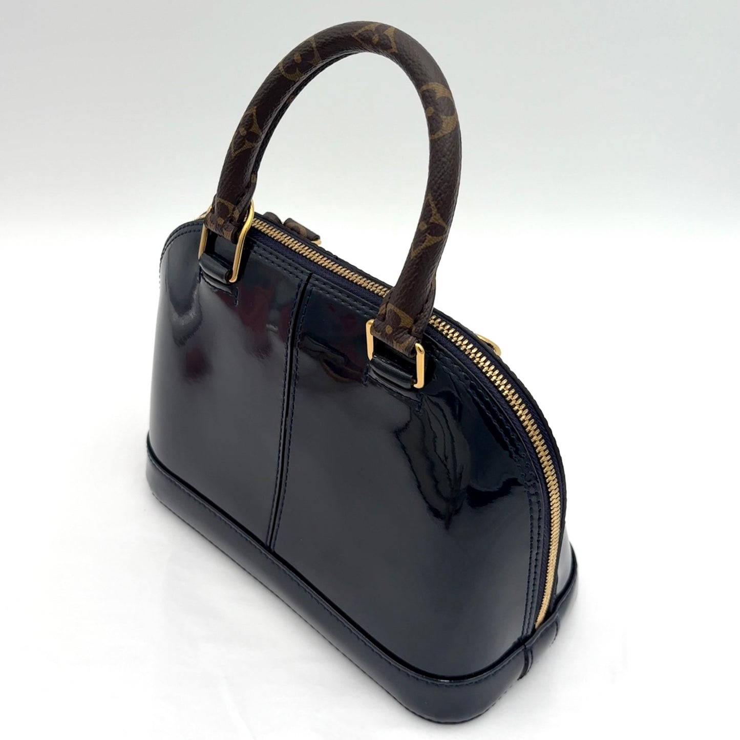 2017 Louis Vuitton Alma BB Navy Vernis/Monogram