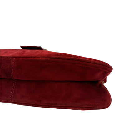 Fendi Suede Flap Baguette Rust