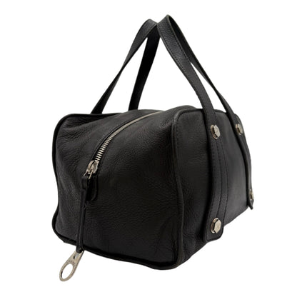 Chanel Bolt Logo Studded Bowler-Black Pebble