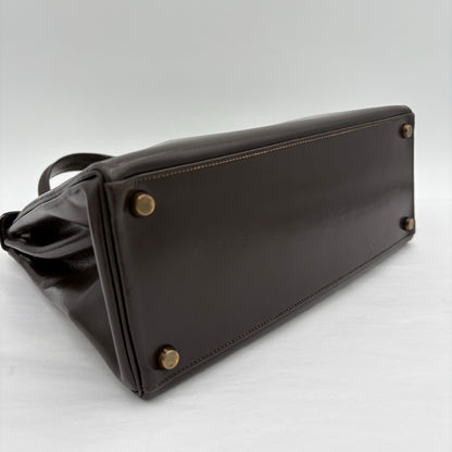 1981 Hermes Box Calf Gold H/W Kelly