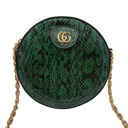 Gucci Round Gg Marmont Green Python Crossbody