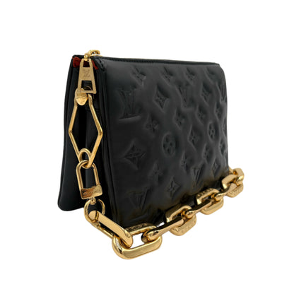 Louis Vuitton  Lambskin Embossed Monogram Coussin BB Black