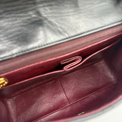 89-91 Single Flap Chanel Bag-Black Lambskin