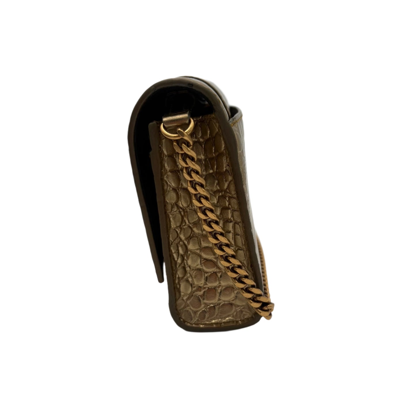 Balenciaga Gold Croc Small Hourglass  Bag