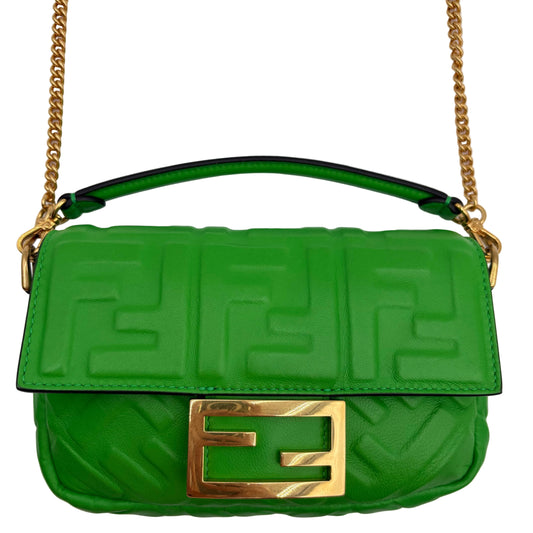 Fendi Mini Baguette 1974 Embossed FF 3 Way Bag
