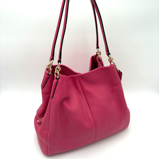 Coach Leather Shoulder Bag Pink
