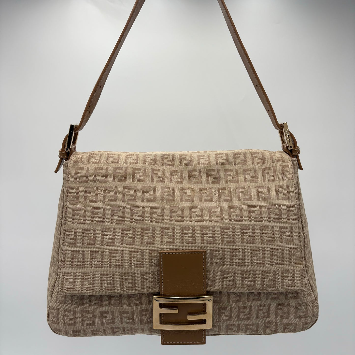 Fendi Zucchino Mama Baguette Beige