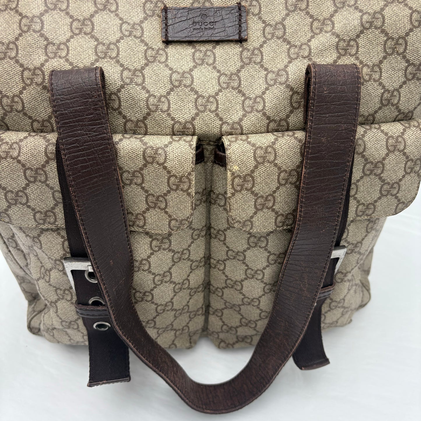 Gucci Double Pocket Canvas Tote