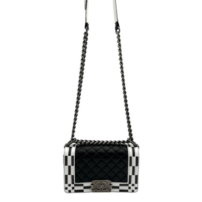 2014 Chanel Calfskin Checkerboard Boy Flap Bag