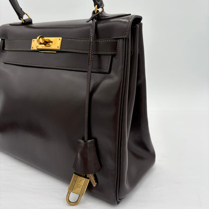1981 Hermes Box Calf Gold H/W Kelly