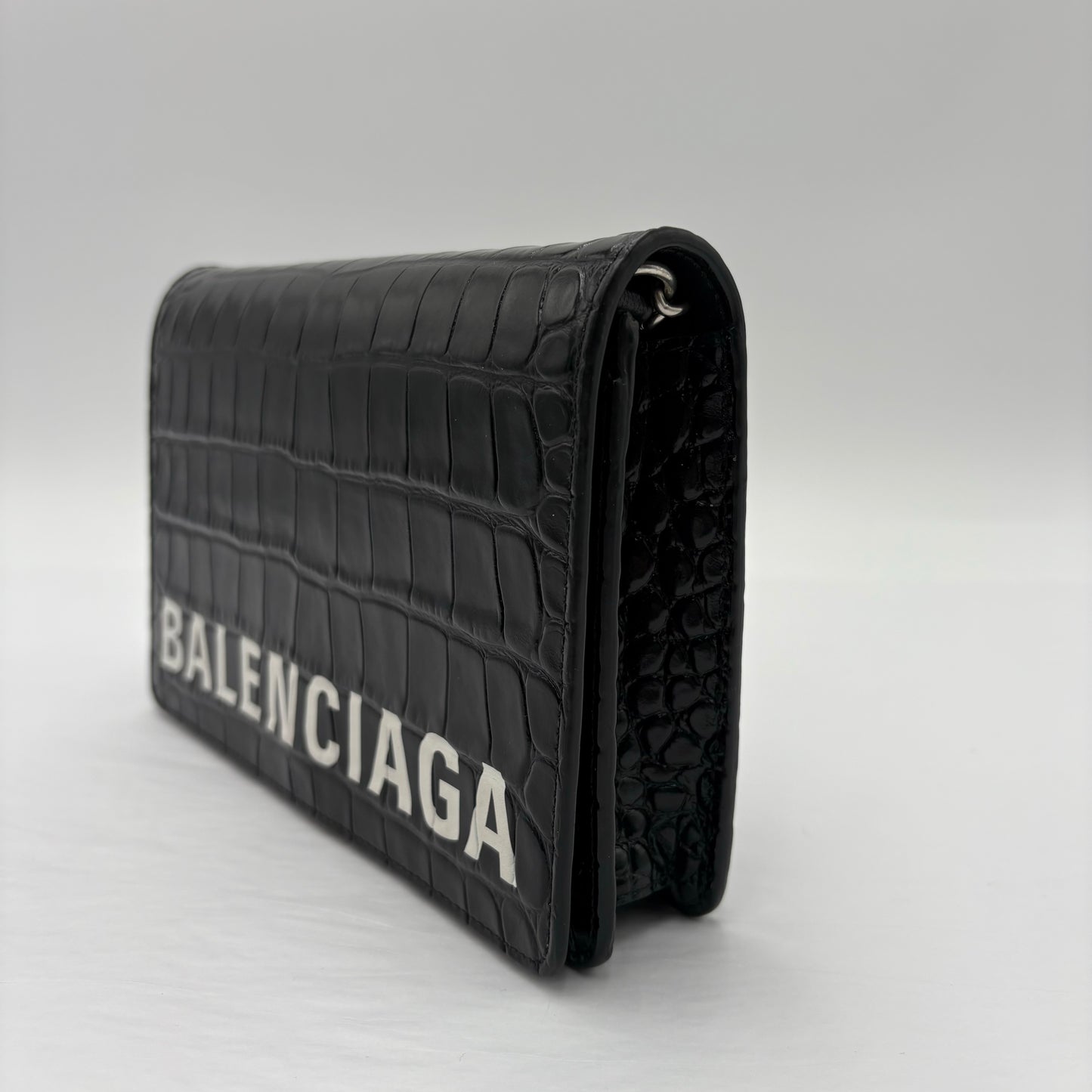 Balenciaga Ville Croc Embossed WOC